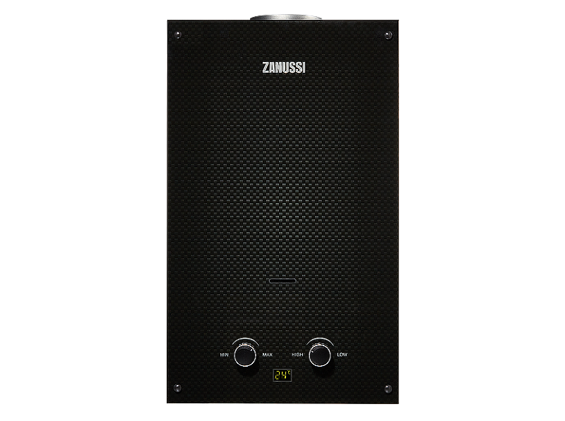 Проточный газовый водонагреватель ZANUSSI GWH 10 Fonte Glass Carbon