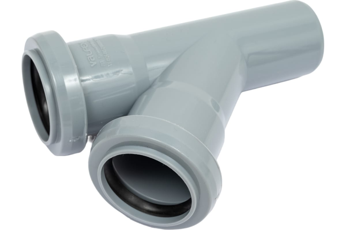 Тройник VALFEX PP-H Дн40х40х45° для внутренней канализации (серый)