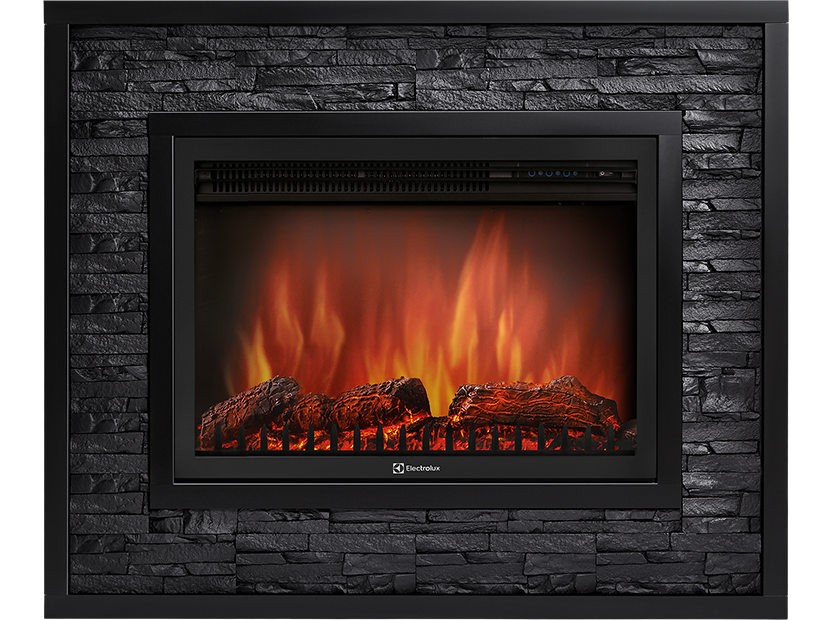 Портал Firelight Loft 30 (камень черный, черная эмаль)