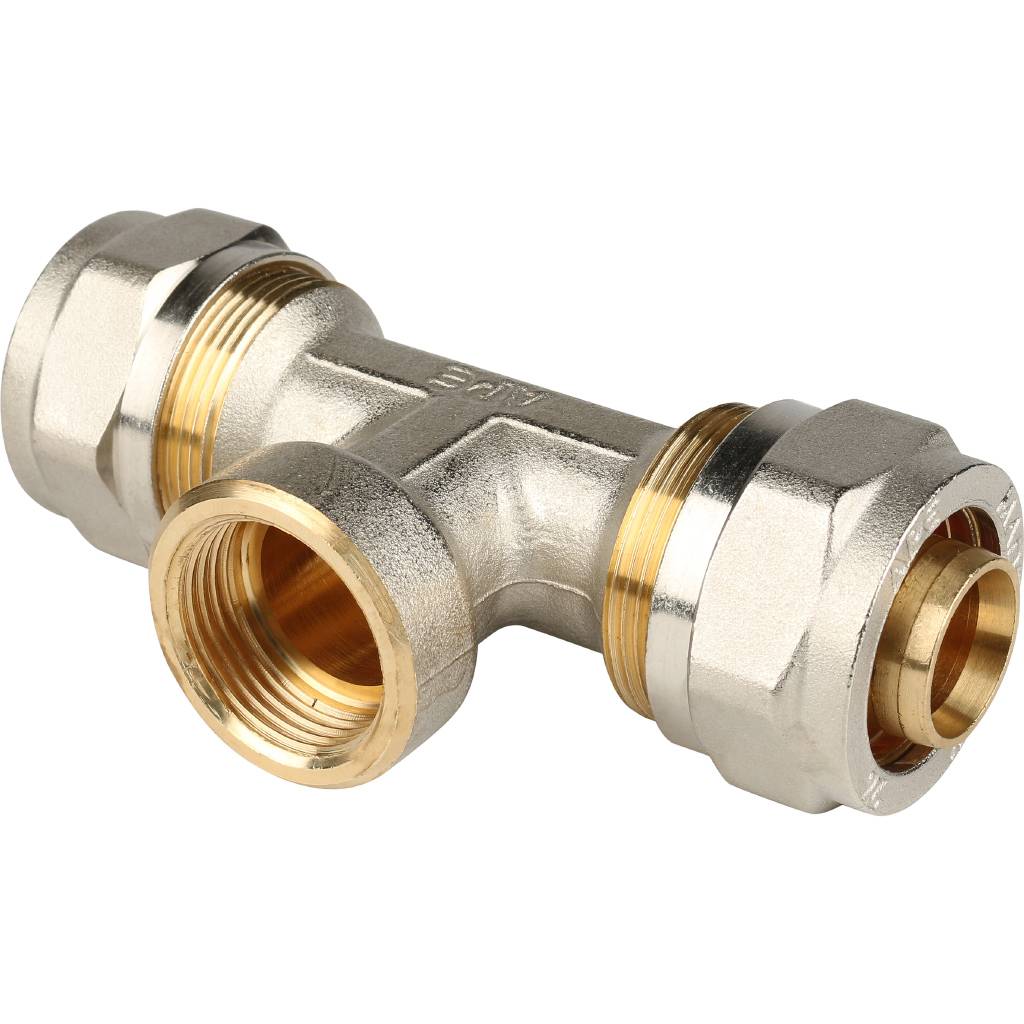 Тройник-переходник STOUT 3/4"х26 с внутренней резьбой для металлопластиковых труб (винтовой)