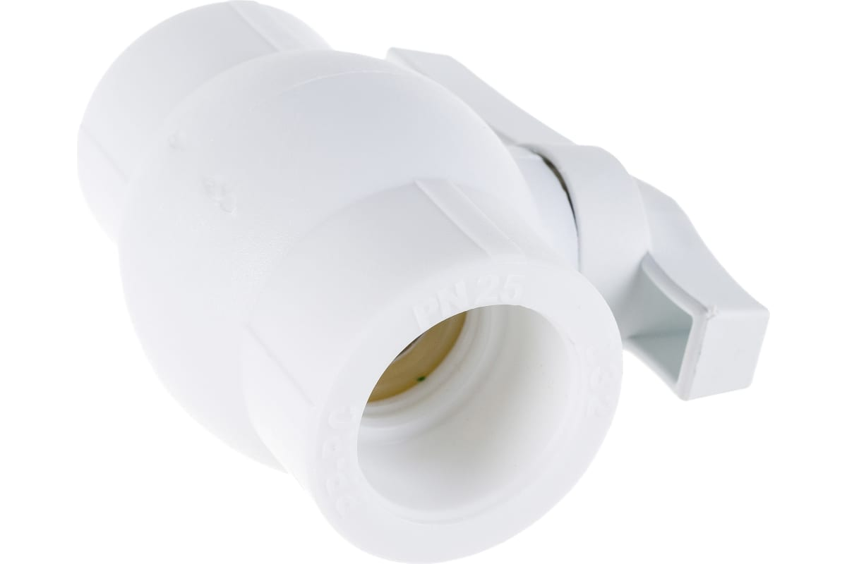 Кран шаровой VALFEX PP-R Dn50 полнопроходной (белый)