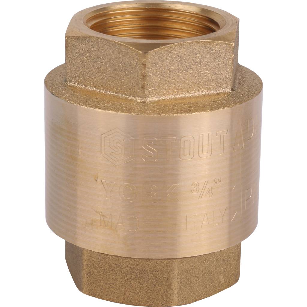 Клапан обратный STOUT 3/4" пружинный муфтовый с пластиковым седлом