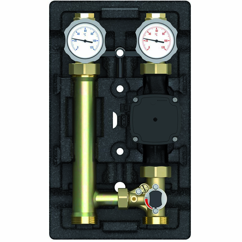 Насосная группа Meibes MK 1" с насосом Grundfos UPM3 Hybrid 25-70 со смесителем