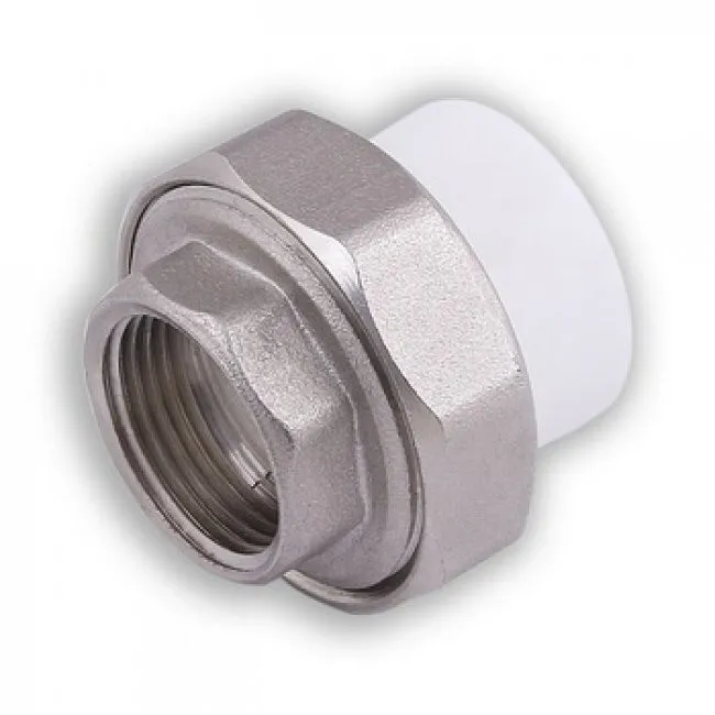 Муфта комбинированная разъёмная (американка) VALFEX PP-R Dn32х1" ВР усиленная (белый)