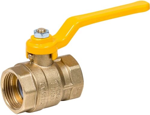 Кран шаровой Dist Эксперт Ду25 Ру40 ВР для газа полнопроходной (рычаг желтый)