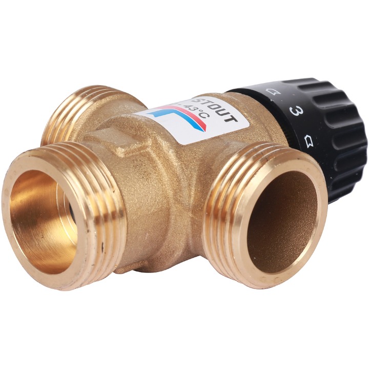 STOUT Термостатический смесительный клапан для систем отопления и ГВС G 1” M Kvs 2,5