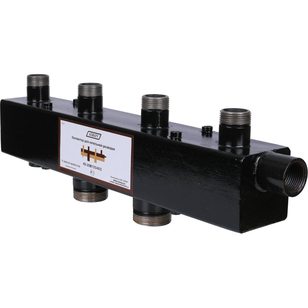 Распределительный коллектор Askon СТАНДАРТ КК-25М/125/40/2 на 2 контура (до 90 кВт)
