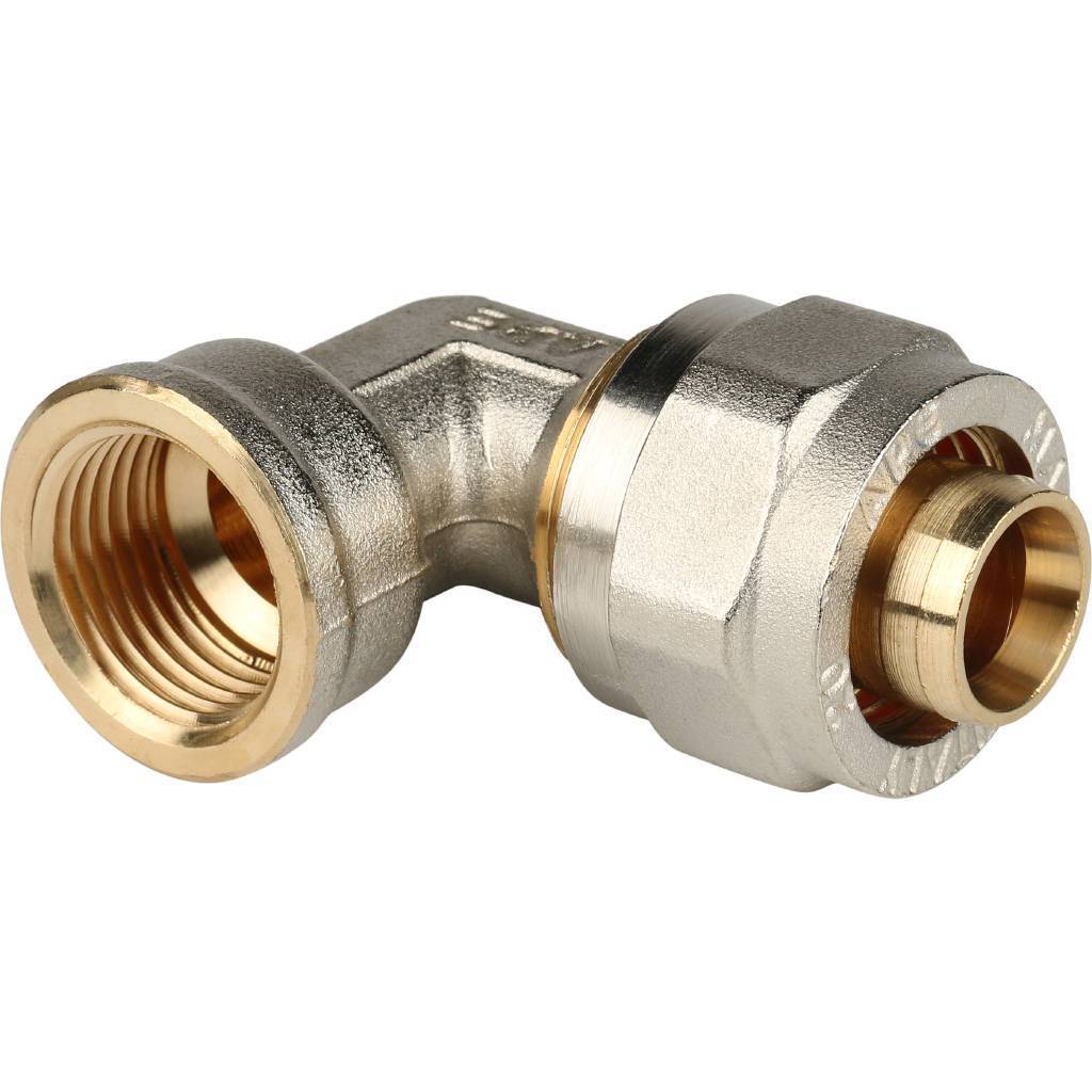 Угольник-переходник STOUT 1/2"х20 с внутренней резьбой для металлопластиковых труб (винтовой)