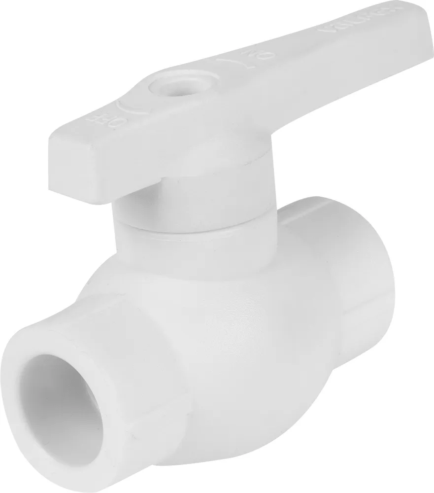 Кран шаровой VALFEX PP-R Dn40 полнопроходной (белый)