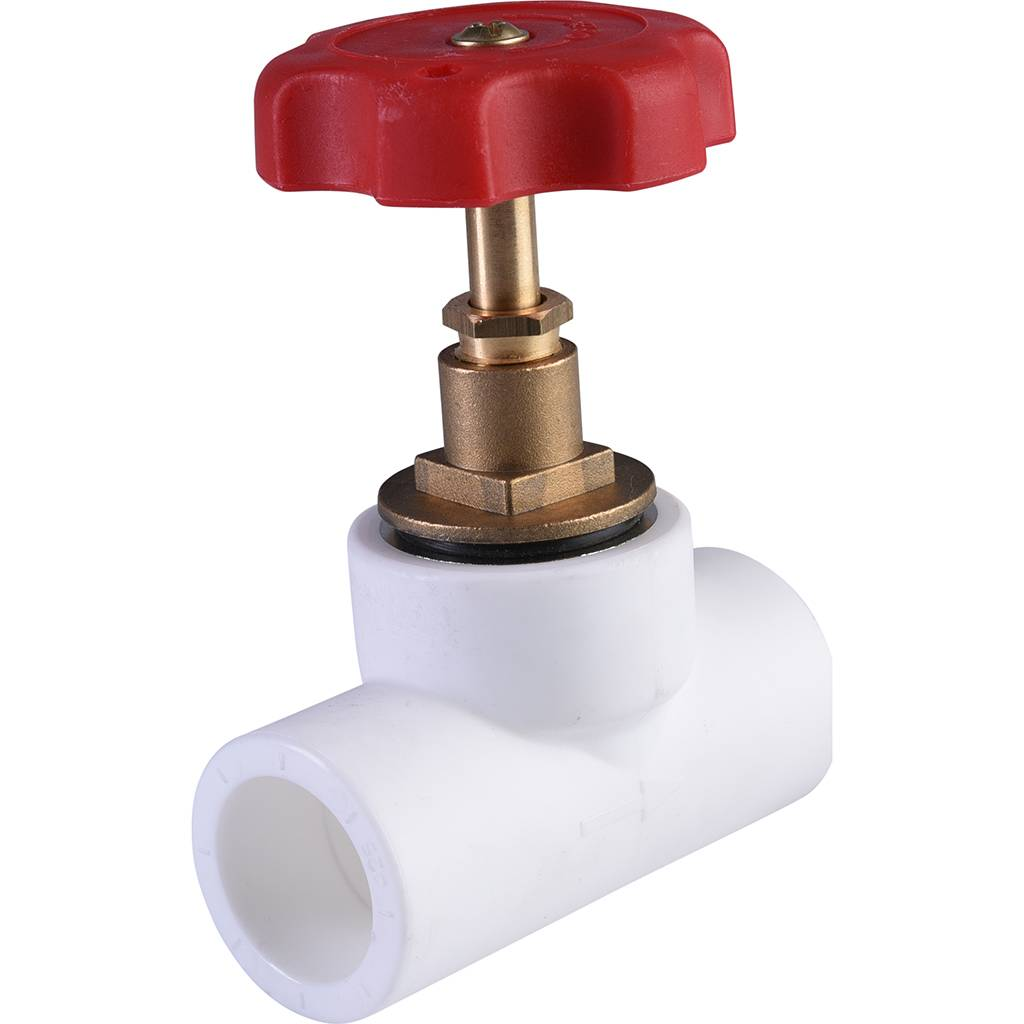 Вентиль Политэк 25 для полипропиленовых труб (сварка) белый