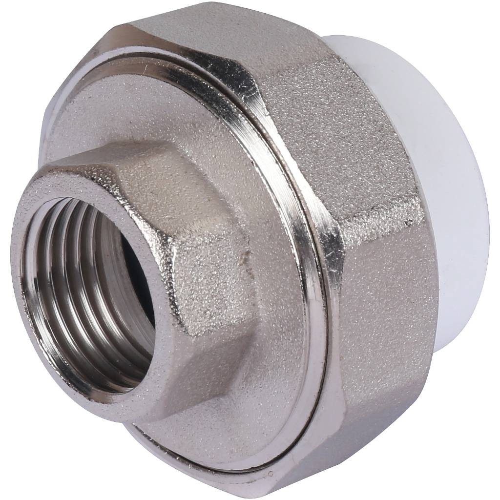 Муфта разъемная Политэк 25х1/2" ВР для полипропиленовых труб (сварка) белая