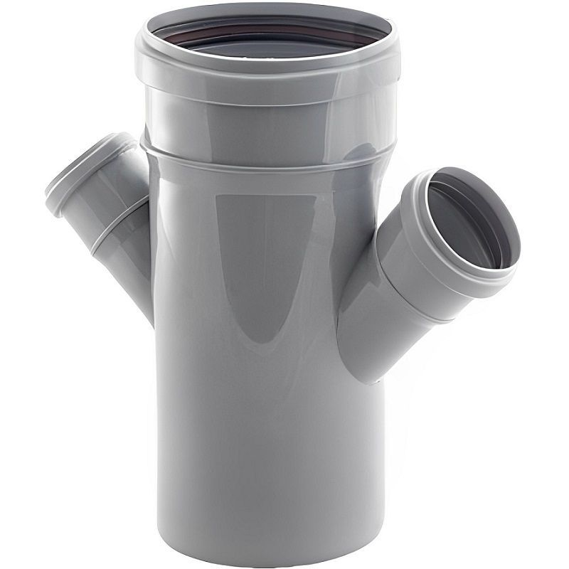 Крестовина одноплоскостная РосТурПласт PP-H Дн110х50х50х45° (серый)