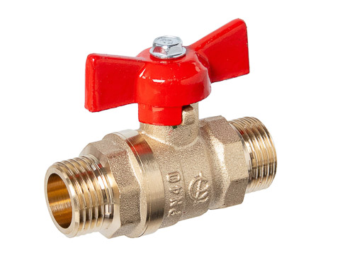 Кран шаровой ГАЛЛОП Стандарт 233 Ду15 Ру40 НР (бабочка красная)