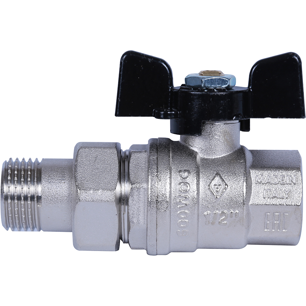 BUGATTI Oregon Oregon Кран шаровой с полусгоном (ручка-бабочка) внут-наруж резьба 1/2"