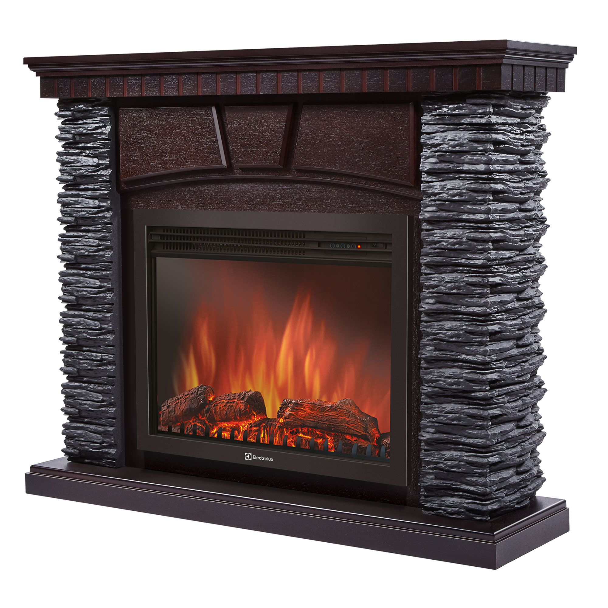 Каминокомплект Electrolux EFP/P- 2520LS с порталом Porto 25 (камень черный, шпон венге)