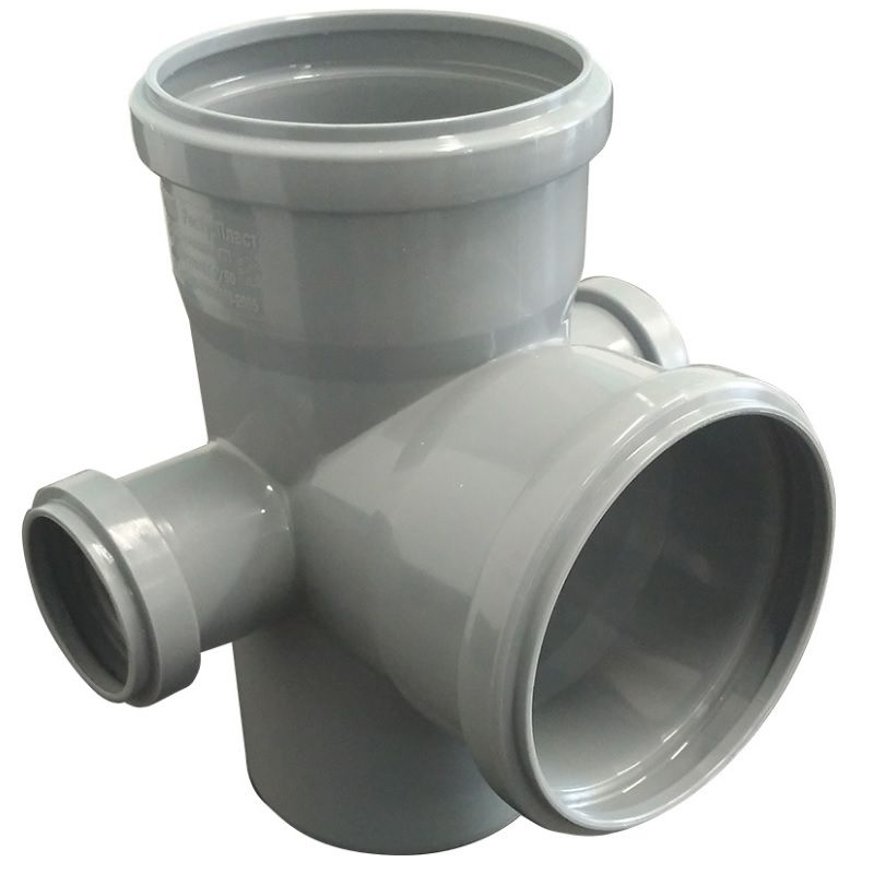 Крестовина двухплоскостная РосТурПласт PP-H Дн110х110х50х87° левая-правая (серый)