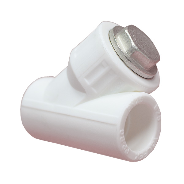Фильтр сетчатый 45° VALFEX PP-R Dn25 внутренняя пайка (белый)