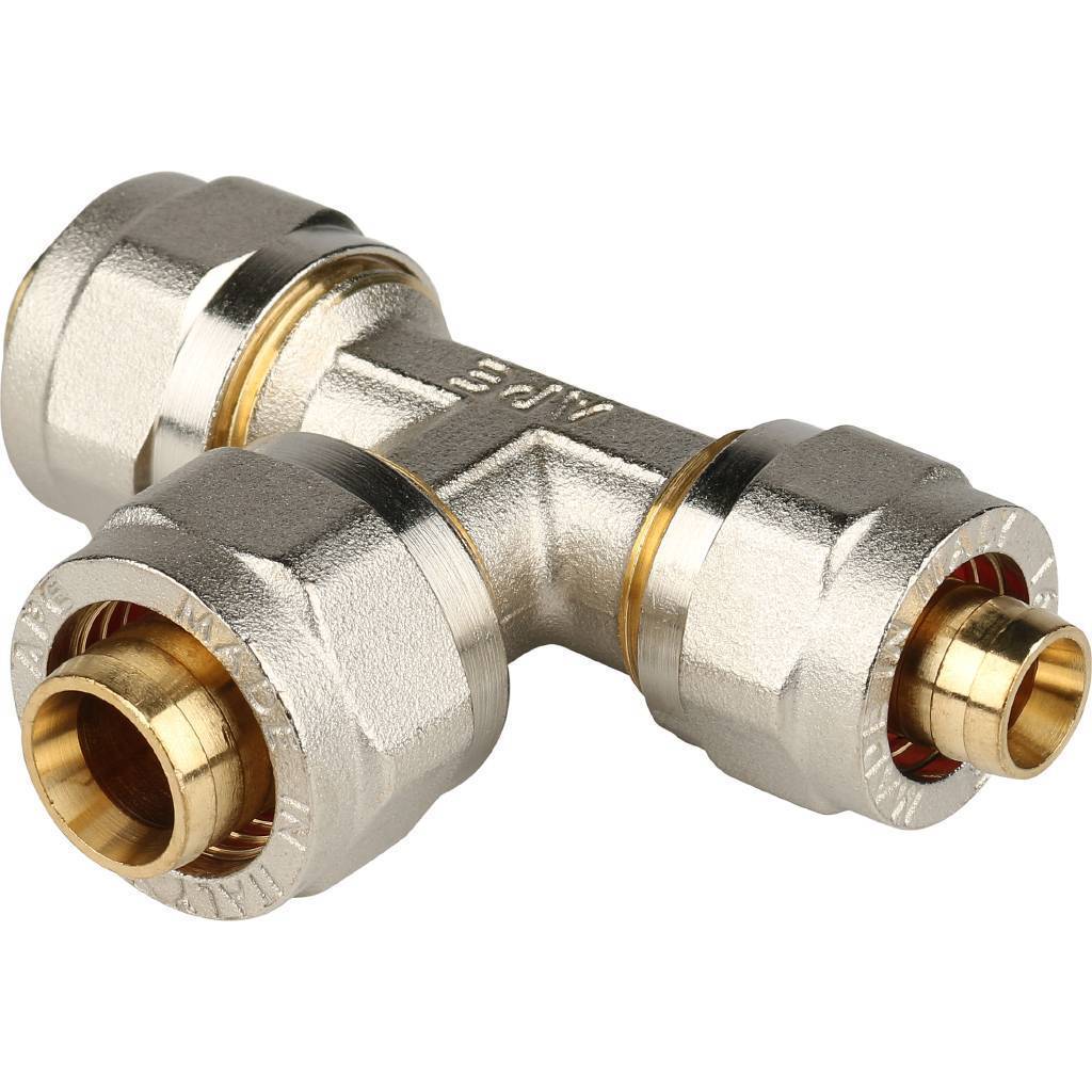 Тройник STOUT 20x20x16 переходной для металлопластиковых труб (винтовой)