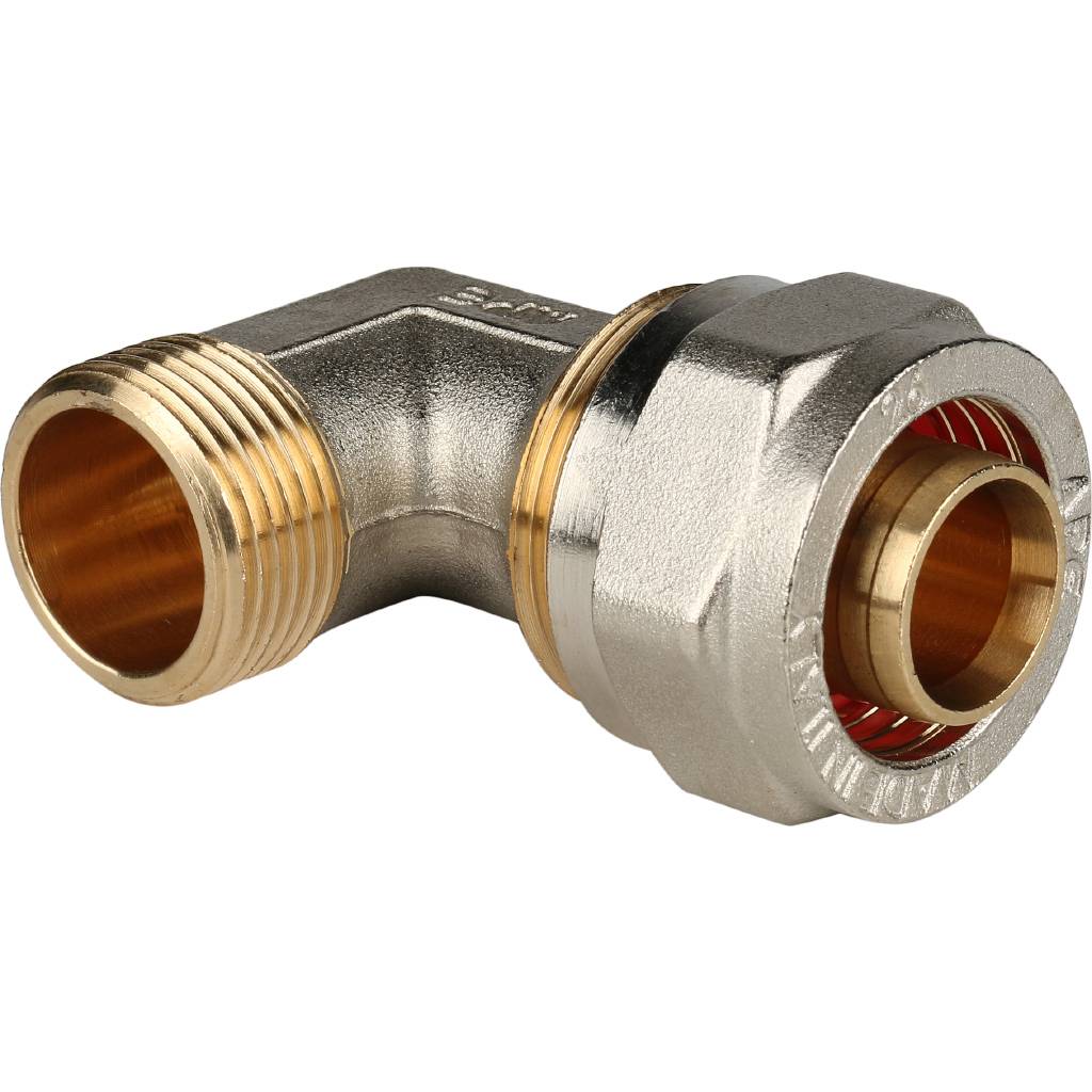 Угольник-переходник STOUT 3/4"х26 с наружной резьбой для металлопластиковых труб (винтовой)