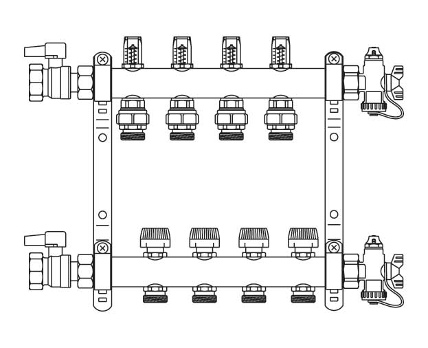 REHAU Коллектор с расходомерами HKV-D 8