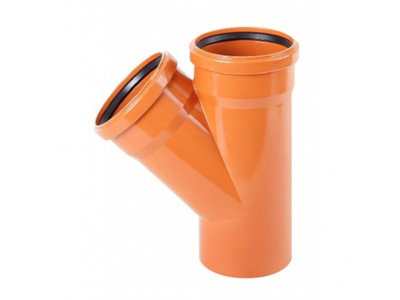 Тройник VALFEX PP-B Дн110х110х45° для наружной канализации (рыжий)