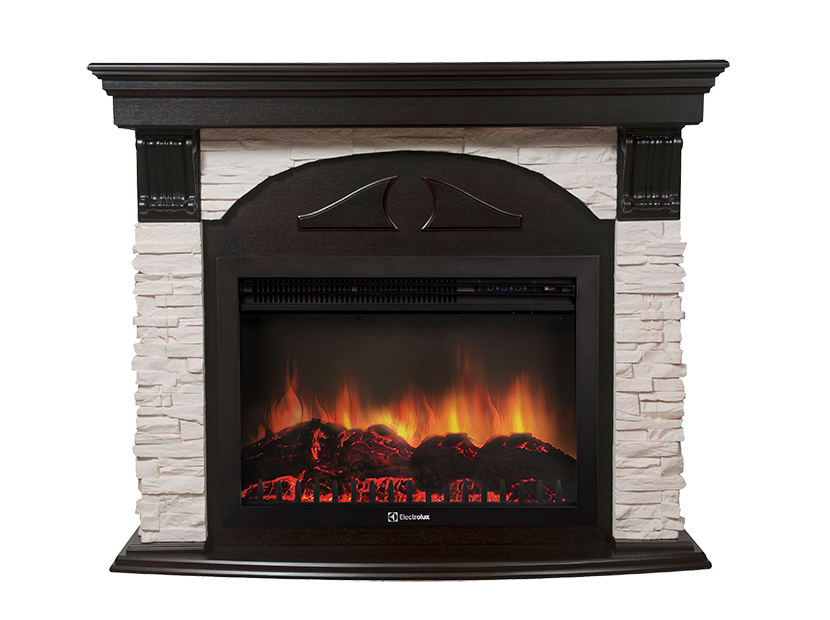 Портал Firelight Torre 25S (камень белый, шпон венге)