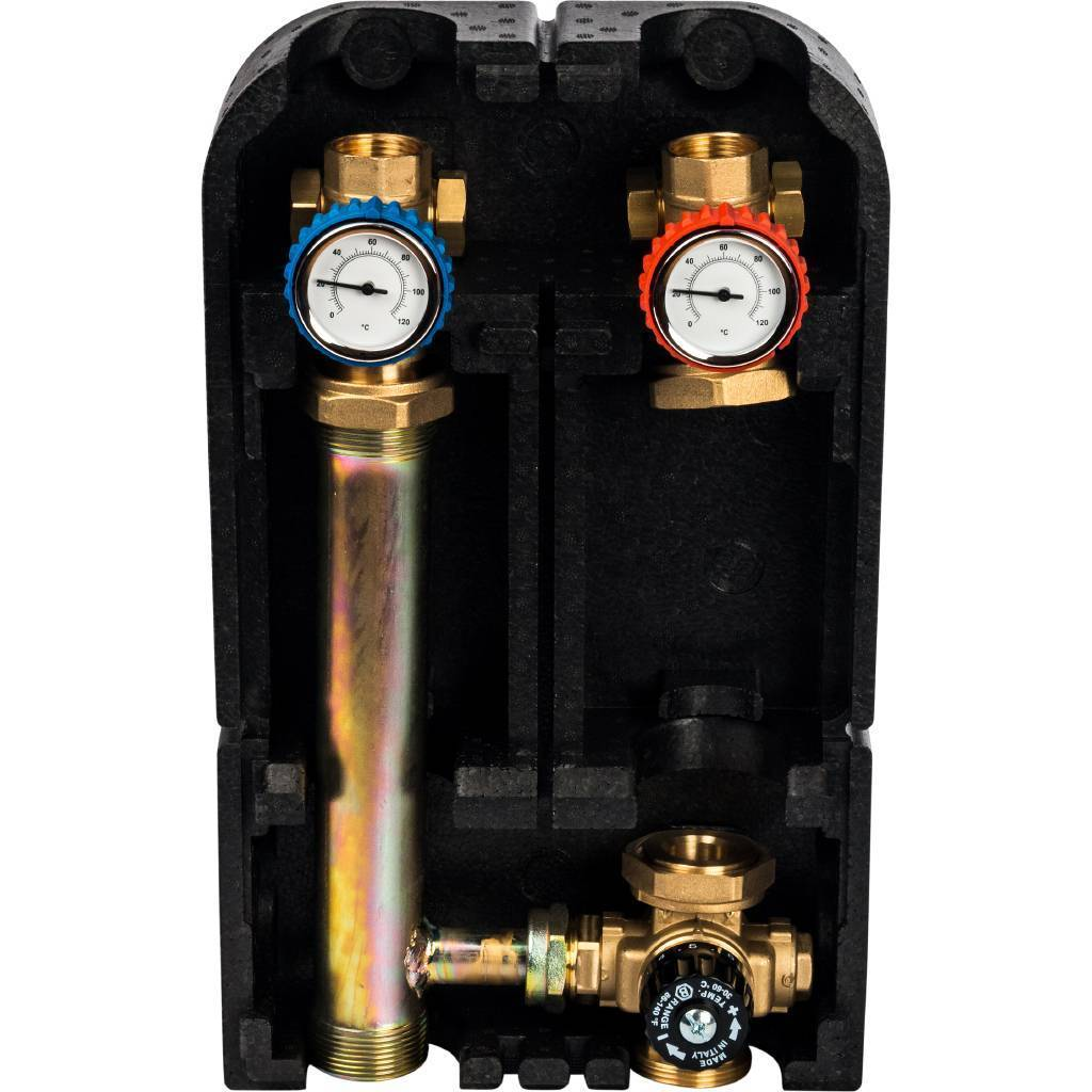 Насосная группа STOUT с термостатическим смесительным клапаном 1" без насоса