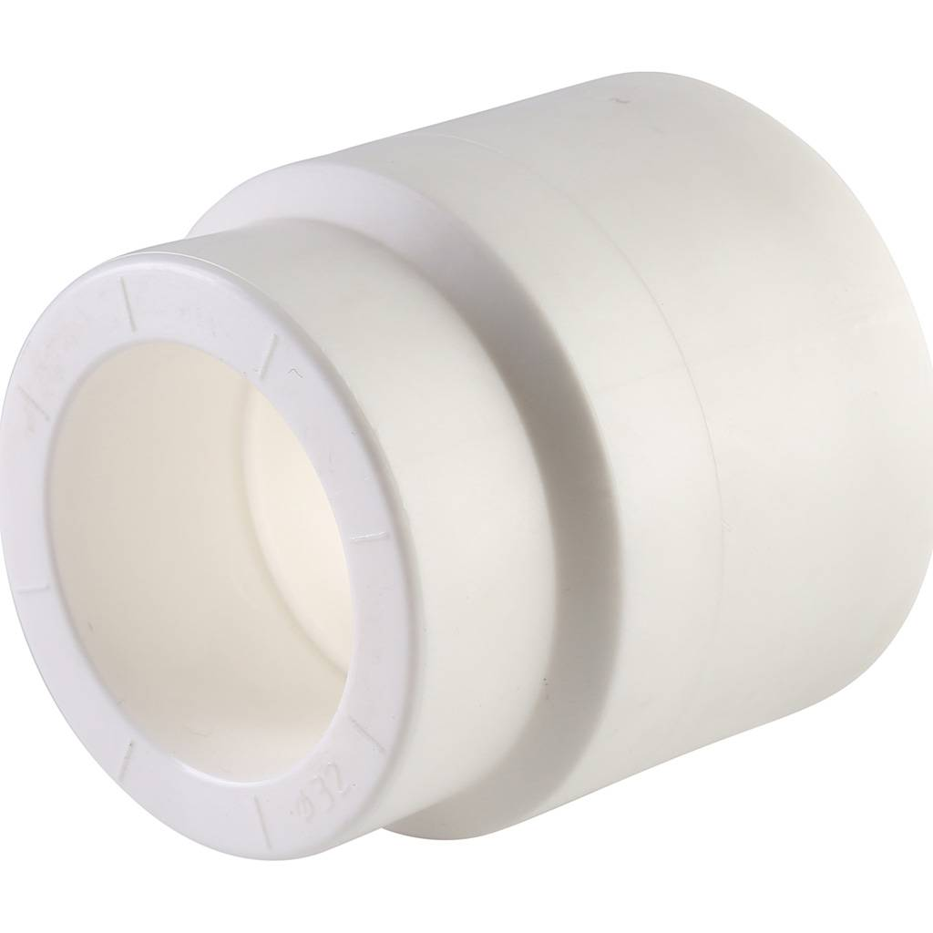 Муфта переходная Политэк 50x32 внутренняя/наружная для полипропиленовых труб (сварка) белая