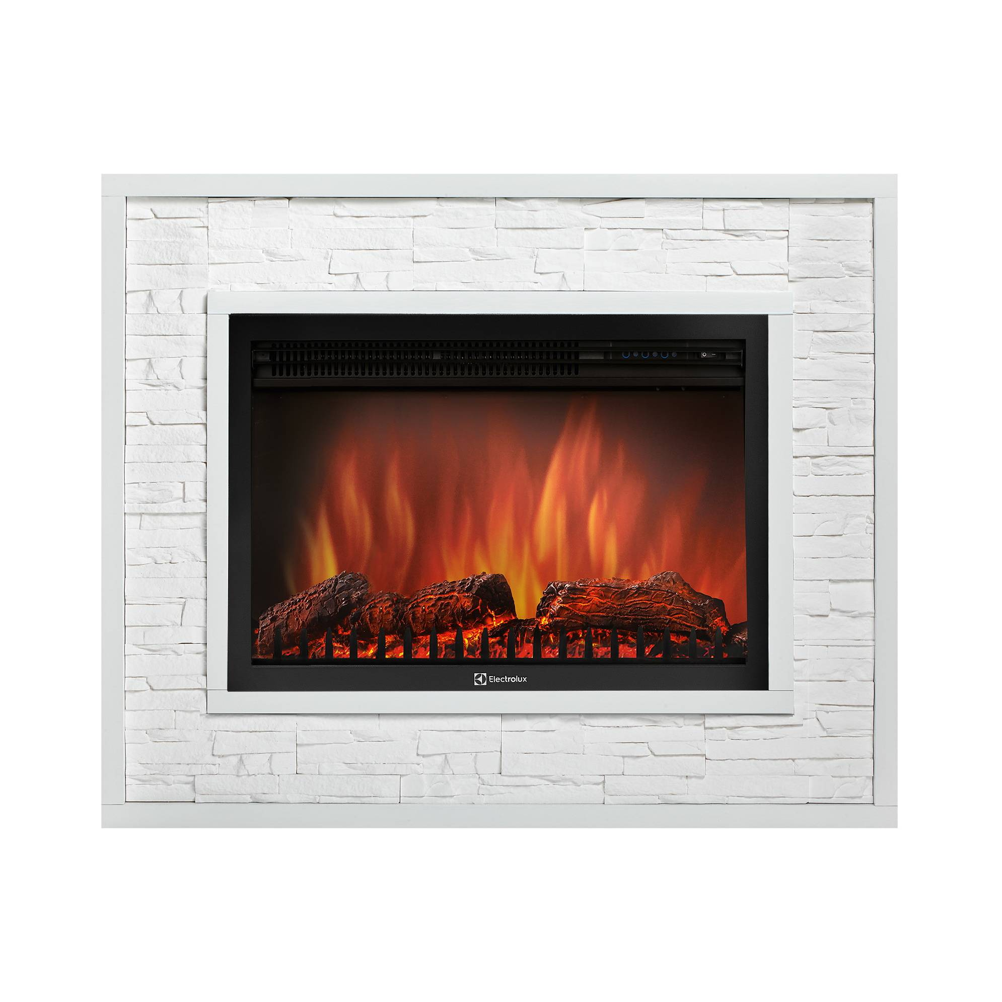 Каминокомплект Electrolux EFP/P-3020LS с порталом Loft 30 (камень белый, белая эмаль)