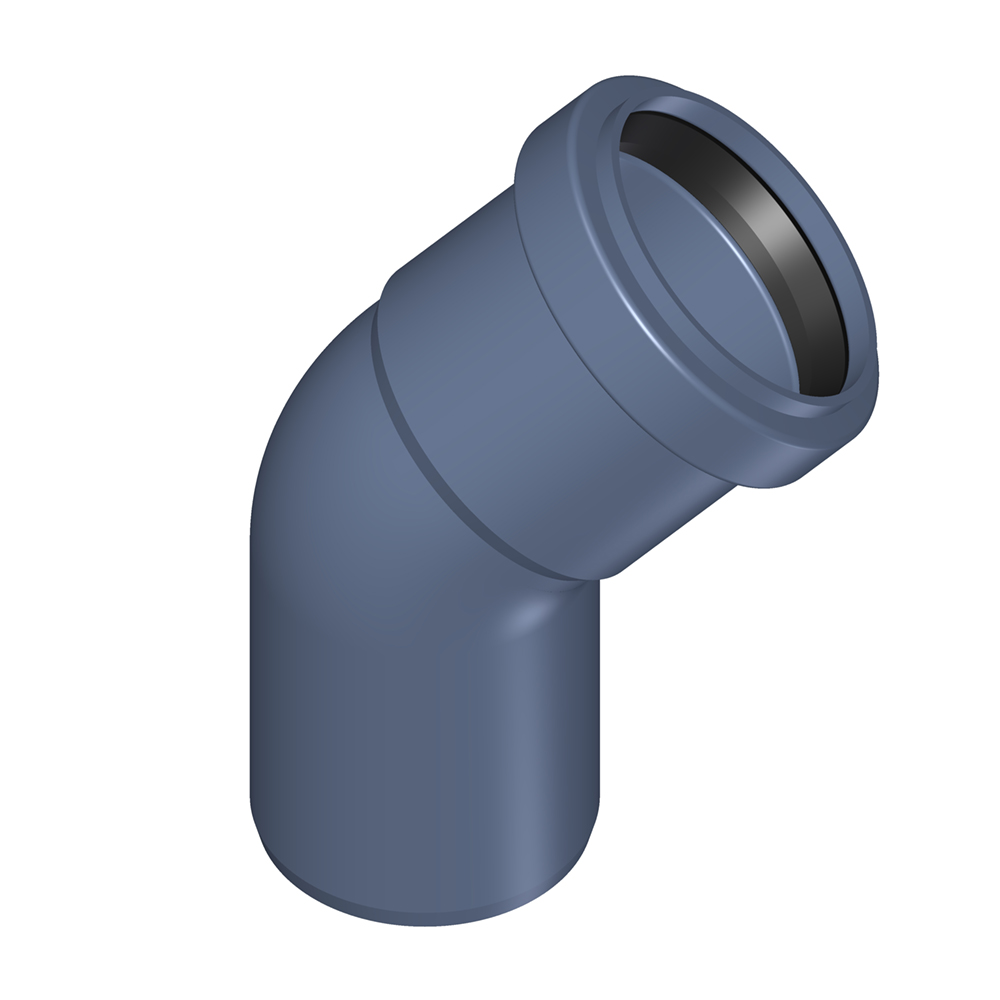 Отвод TECE POLO-KAL NG 50х45° канализационный