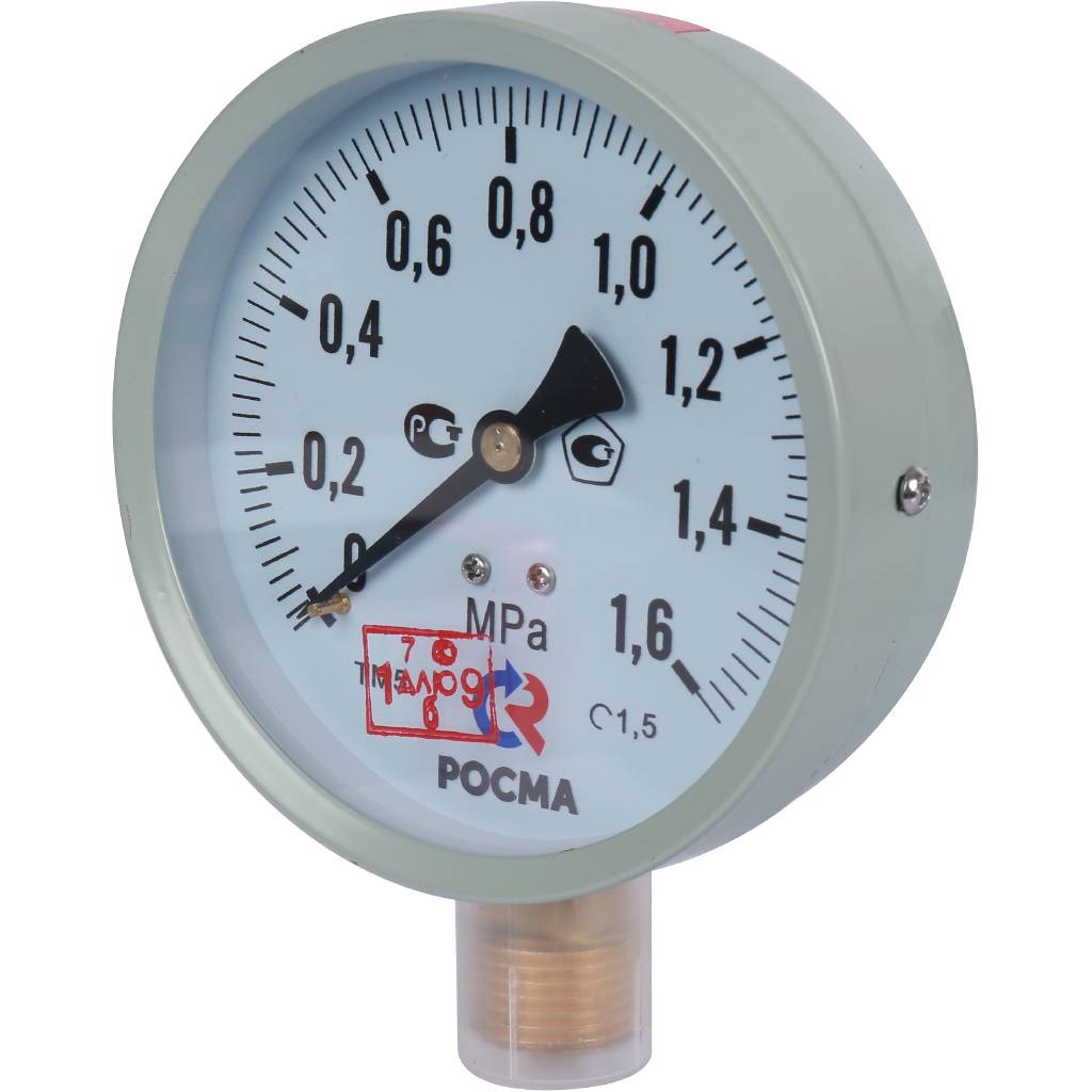 Манометр Росма ТМ-510P.00 0-1,6МПа G1/2 1,5 общетехнический стандартный (радиальный)