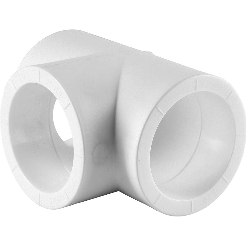 Тройник Политэк 63 для полипропиленовых труб (сварка) белый