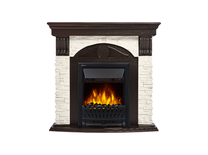 Портал Firelight Torre Classic (камень белый, шпон венге)