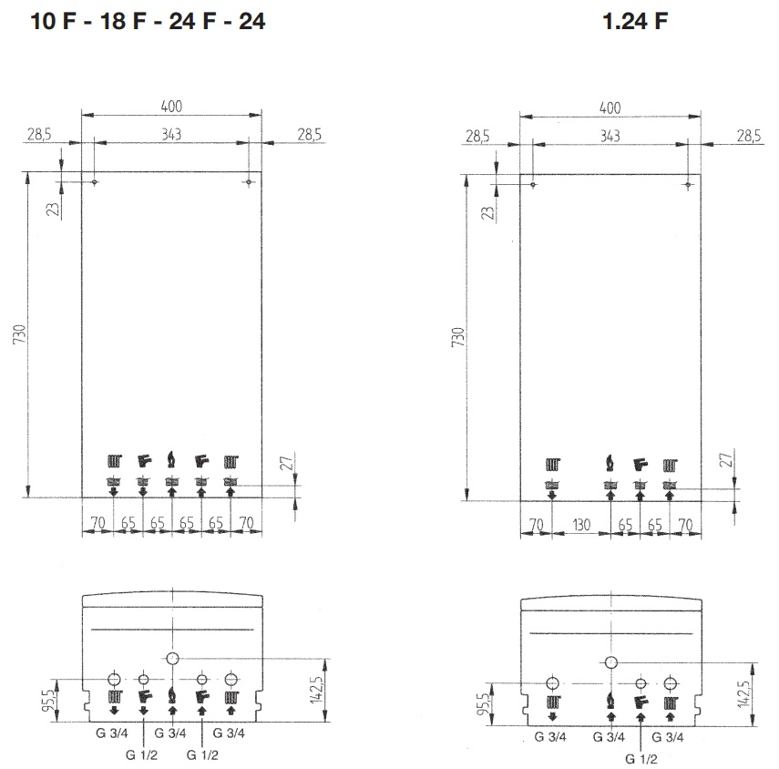 Настенный конвекционный газовый котел Baxi ECO4S 1.24 F (24 кВт, одноконтурный, турбированный)