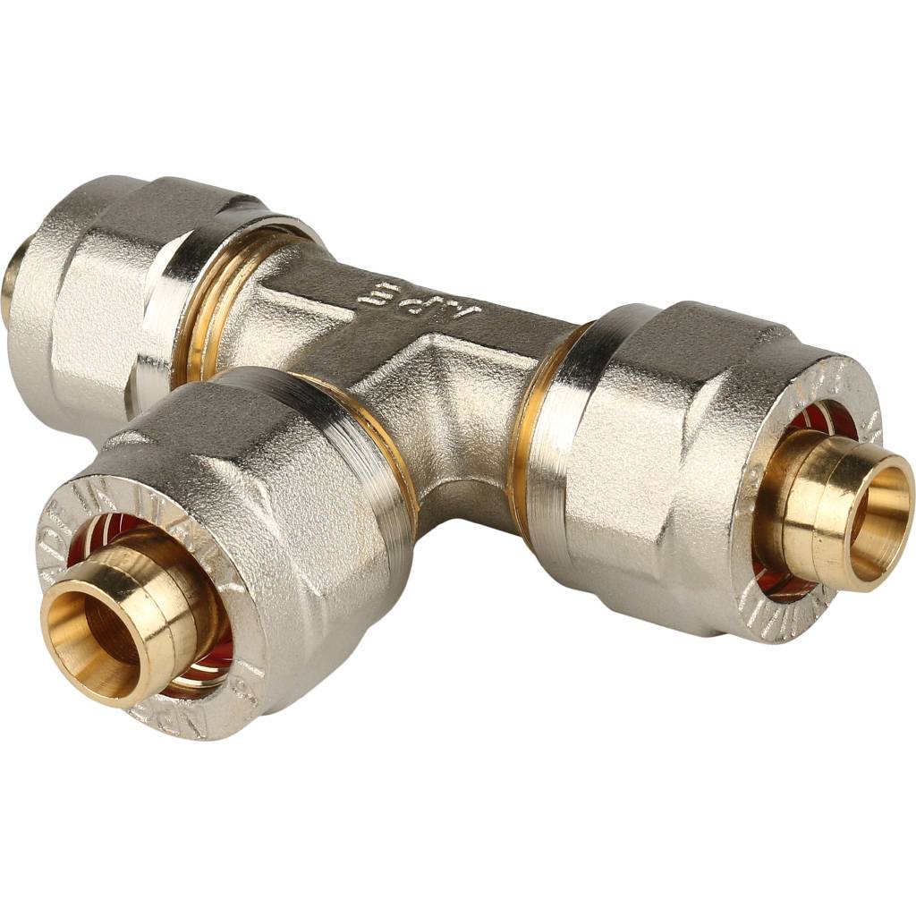 Тройник STOUT 16 равнопроходный для металлопластиковых труб (винтовой)