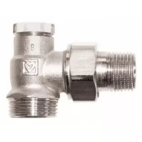 Запорный клапан HERZ RL-1 1/2"x3/4"EK угловой с возможностью регулировки без фиксации настройки