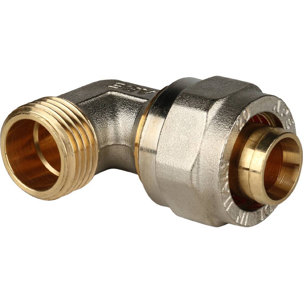 Угольник-переходник STOUT 1/2"х20 с наружной резьбой для металлопластиковых труб (винтовой)