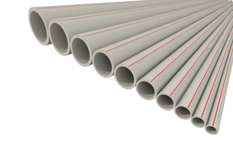 Труба полипропиленовая FV-PLAST S3,2 SDR7,4 75x10,3 (штанга 4м) PPRCT grn HOT серая