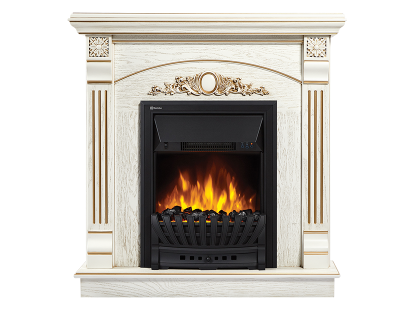 Портал Firelight Barocco Classic (шпон белый дуб с золотой патиной)