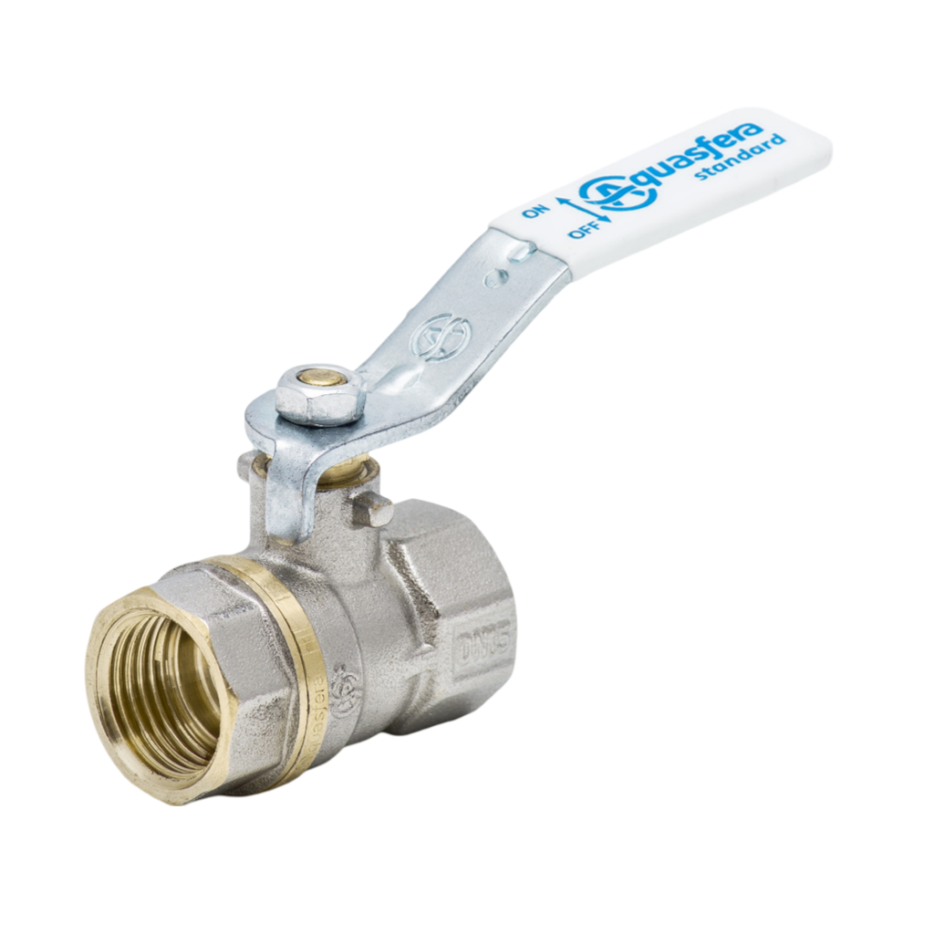 Кран шаровой Aquasfera 1101 Standard Ду15 Ру40 ВР полнопроходной (рычаг белый)