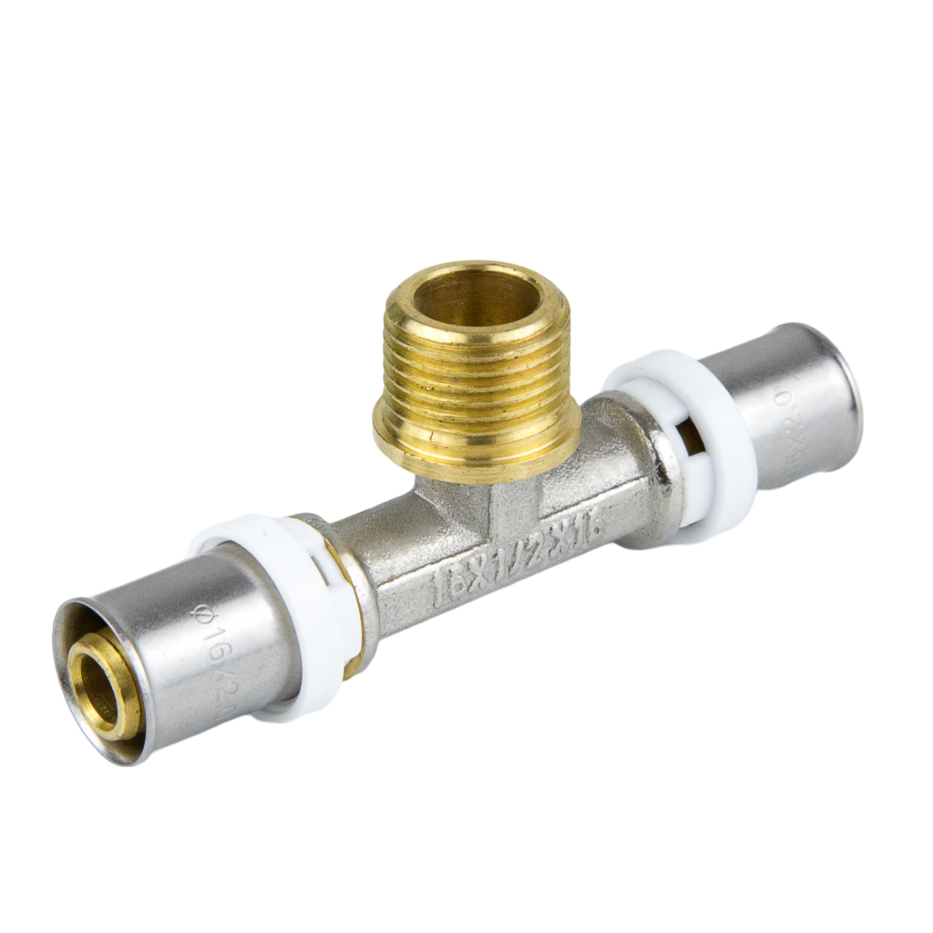 Тройник Aquasfera 8012 МП Дн20х3/4" х20 НР/пресс ГОСТ 32415-2013