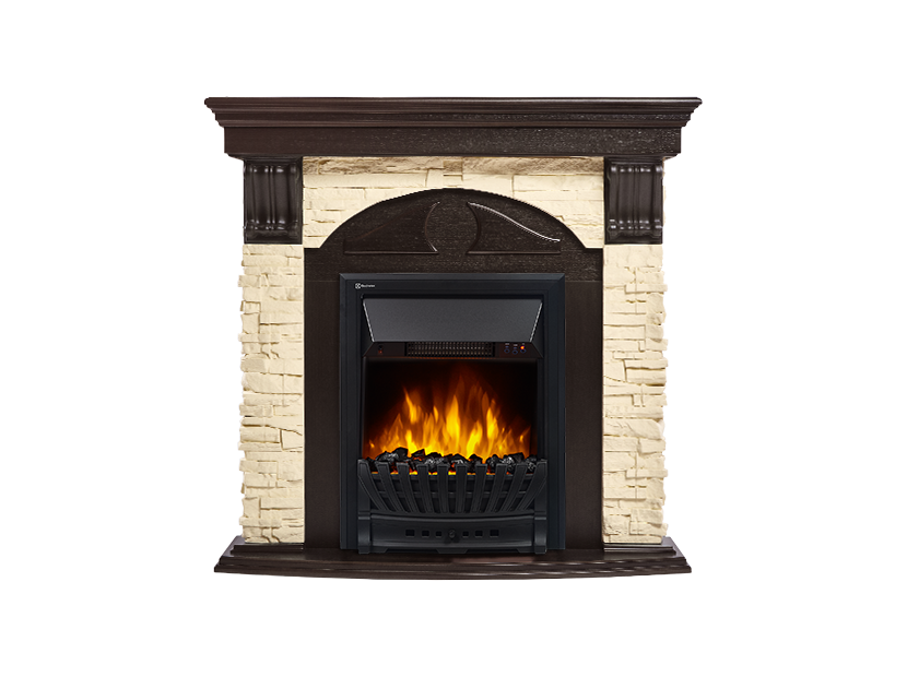 Портал Firelight Torre Classic (камень слоновая кость, шпон венге)