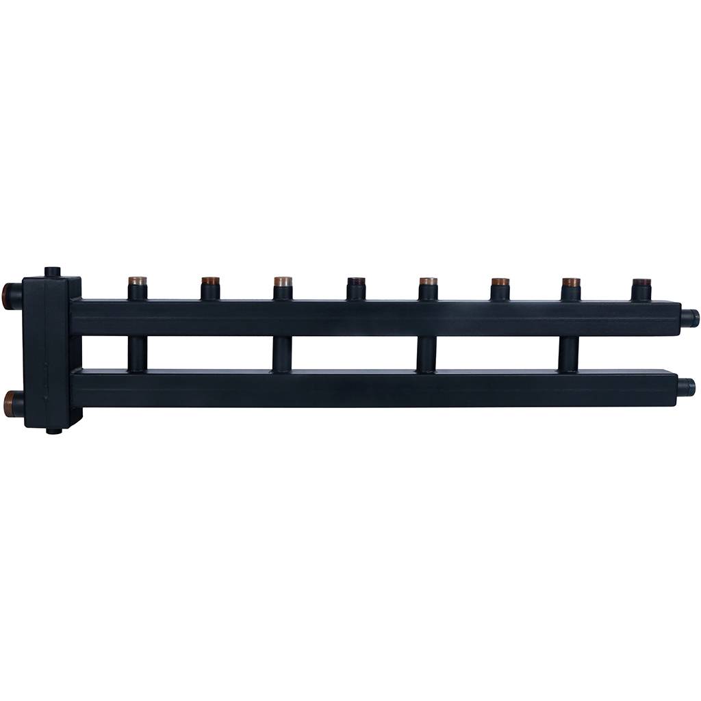 Коллектор ROMMER с гидроразделителем на 4+1 контура (до 85 кВт) дублер рядный