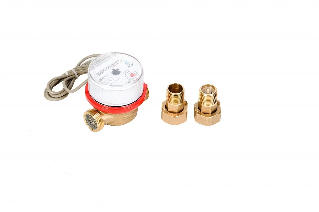 Счетчик воды универсальный Декаст ВСКМ-15 ДГ2 Ду15 Ру16 Qn=1,5 м3/ч 90°С L=80мм резьба импульсный