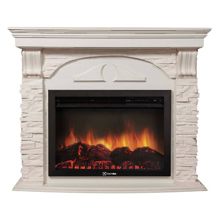 Портал Firelight Torre 25U угловой (камень белый, шпон белёный дуб)