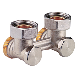 Узел нижнего подключения Giacomini R388 3/4" Н ЕК-НГ угловой H-образный