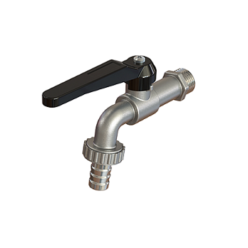 Кран шаровой сливной латунный угловой со штуцером ELSEN 1/2", ручка - рычаг