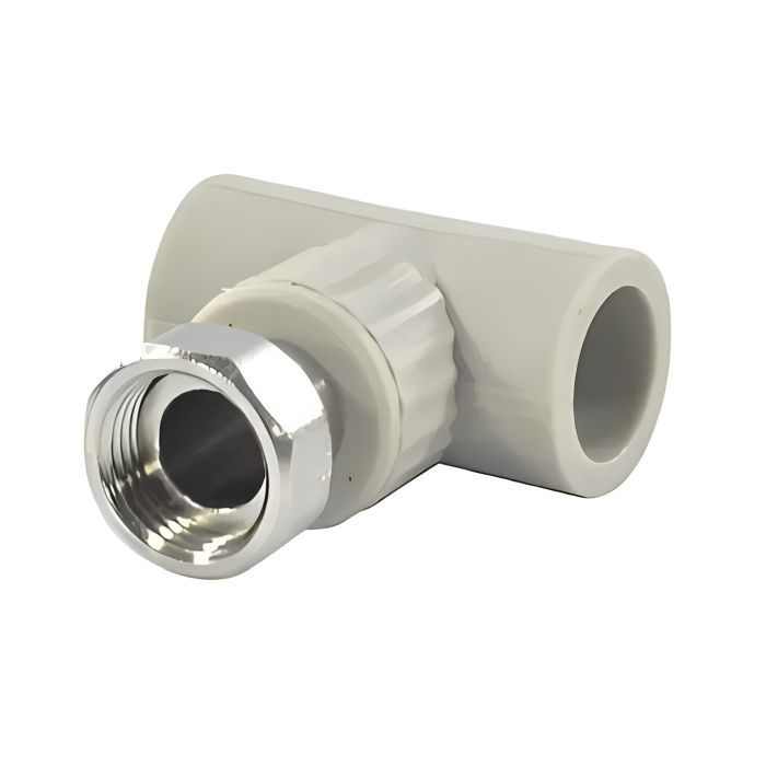 Тройник комбинированный VALFEX PP-R Dn32х1 1/4" с накидной гайкой (серый)