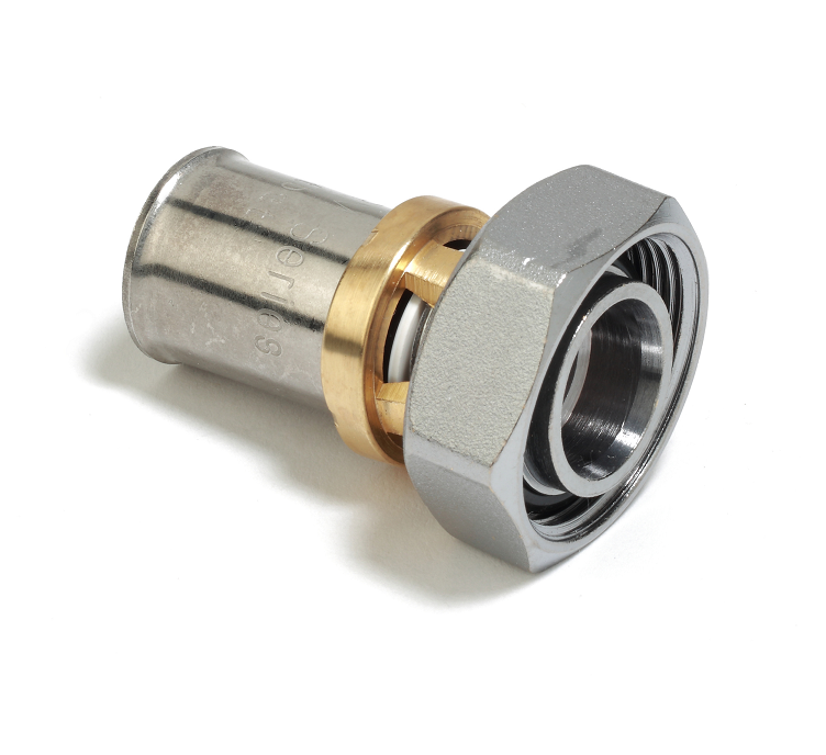 Соединитель-пресс Giacomini RM179 Дн16х2,0х18 с накидной гайкой