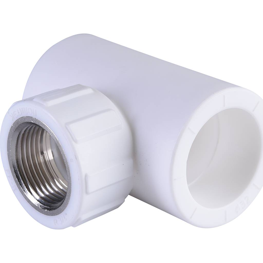 Тройник Политэк 32х3/4" ВР для полипропиленовых труб (сварка) белый